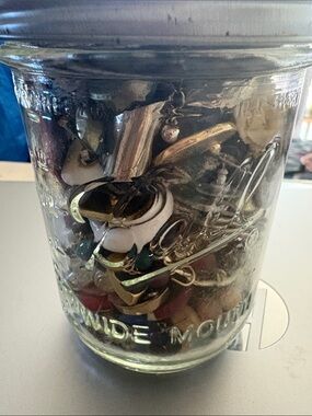 Assorted Costume Jewelry in Clear Mason Jar - Multicolor